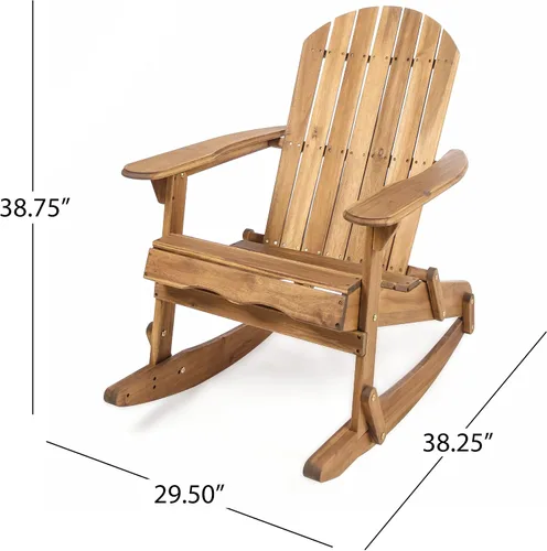 Vista 3 de Christopher Knight Home Malibu - Mecedora Adirondack de madera de acacia para exteriores, teñida natural