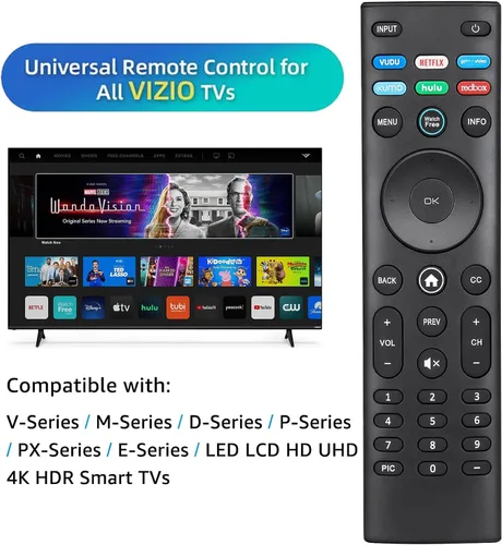 Vista 2 de Mando a distancia universal XRT140 compatible con todos los televisores inteligentes VIZIO para reemplazo remoto D, M, P, V, E, OLED Series XRT136