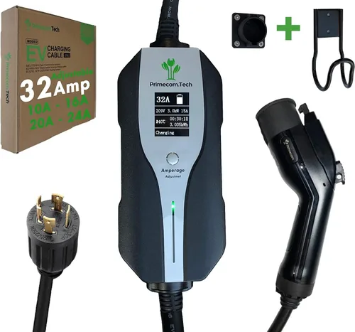 Vista 23 de Primecom.Tech - Cargador de vehículo eléctrico de nivel 2 (EV) Amperaje ajustable