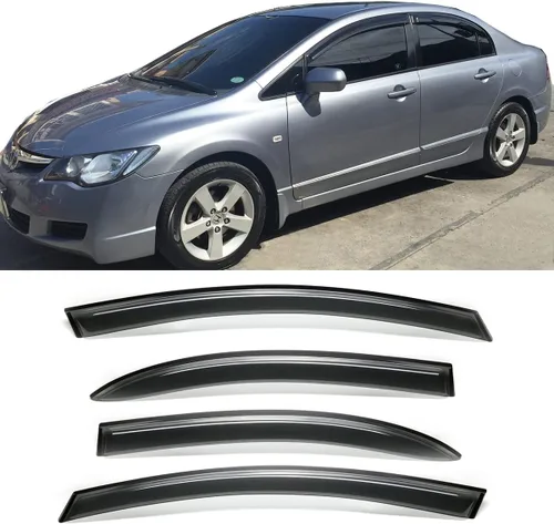 Vista 11 de Visera lateral para ventana lateral, deflector de viento, protector de lluvia para Honda Accord Coupe 2003-2007, 2 piezas de montaje exterior