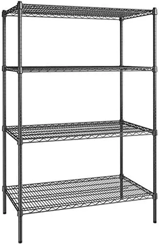 Vista 362 de Kit de 4 estantes de epoxi verde NSF de 21 x 72 pulgadas con postes de 86 pulgadas, estantería de almacenamiento resistente, kit de estantería