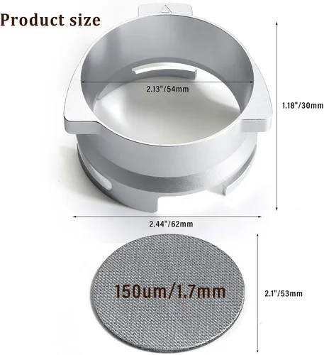 Vista 6 de YFWOOD Juego de embudo dosificador y pantalla de disco de 2.126 in, embudo de aluminio ligero para portafiltros Breville Barista, accesorios de café