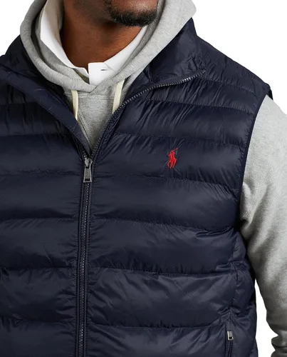 Vista 4 de Polo Ralph Lauren Polo Pony Logo Down - Chaleco acolchado para hombre, Negro