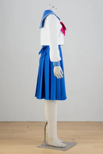 Vista 3 de Traje de cosplay de Sailor Moon Tsukino Usagi Mercury para mujer, conjunto de 4 piezas