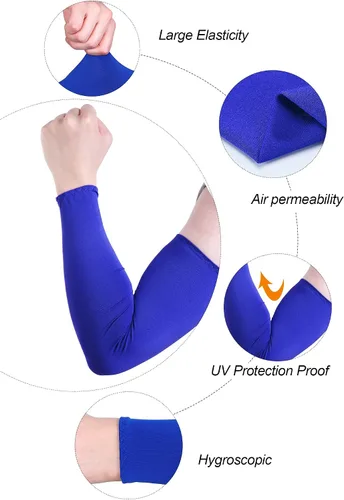 Vista 4 de 8 pares de mangas de enfriamiento unisex con protección UV para brazo de seda de hielo