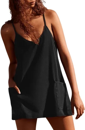 Vista 4 de happlan Mini vestido de verano con pantalones cortos para mujer