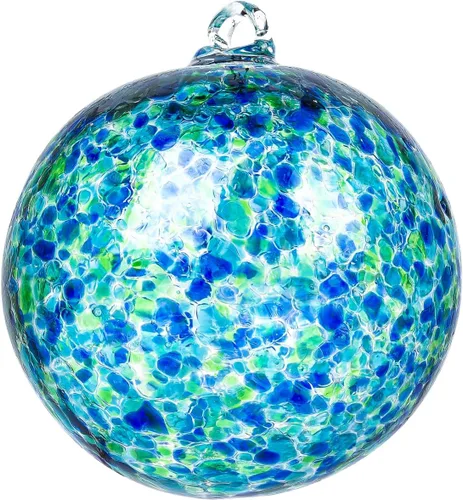 Vista 9 de Adorno de vidrio soplado a mano de 5 pulgadas, bola miradora colgante, adorno de Navidad, bolas de la amistad, bola de bruja para el hogar, ventana