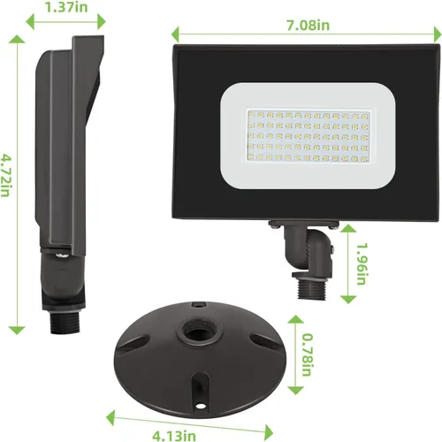 Vista 4 de Luces de inundación LED para exteriores, 40 W con nudillos, luz de seguridad IP65 de 4400 lm con fotocélula del atardecer al amanecer, reflectores