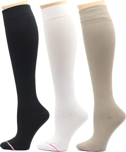 Vista 45 de Dr. Motion 3 pares de calcetines terapéuticos de compresión graduada para mujer