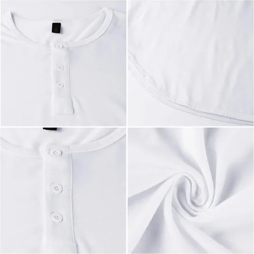 Vista 5 de LIWEIKE Camiseta de manga larga para hombre con dobladillo curvo y dobladillo curvo