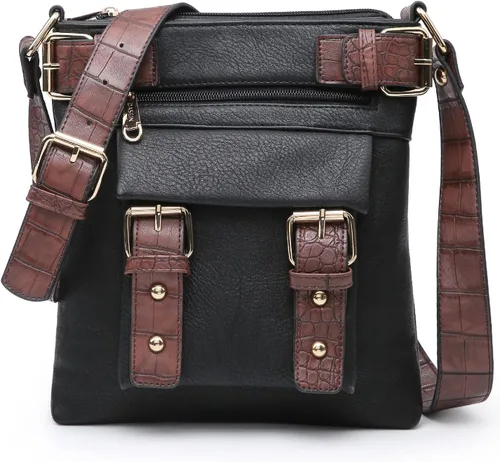 Vista 9 de Dasein Bolsos cruzados ligeros para mujer, de cuero vegano suave, bolso de mensajero, bolso de hombro, bolso de viaje