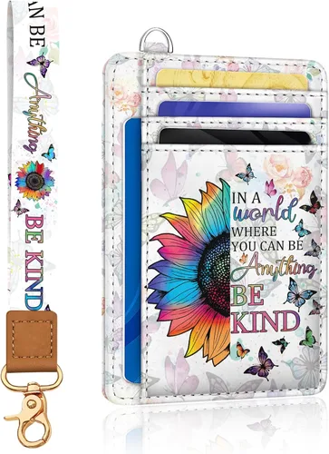 Vista 23 de Yonlevres Cartera delgada para tarjetas de crédito, cartera RFID para mujer, bolsillo frontal, soporte para tarjetas pequeñas, estuche para tarjetas