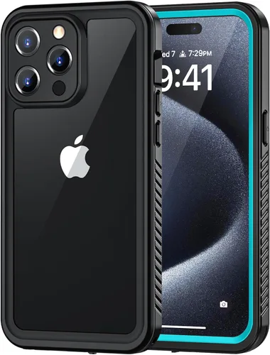 Vista 15 de Lanhiem Funda para iPhone 14, impermeable IP68 a prueba de polvo con protector de pantalla integrado, resistente a prueba de golpes de cuerpo Negro