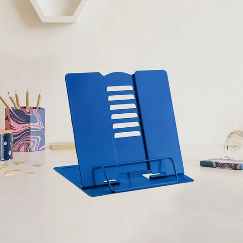 Vista 9 de MSDADA Soporte de escritorio pequeño para libros, soporte de metal para libros de lectura, soporte ajustable para libros de cocina, soporte