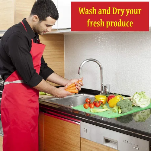 Vista 6 de Dualplex® Revestimiento extensor de vida de frutas y verduras – Forros para cajones de nevera lavables Alfombrillas reutilizables