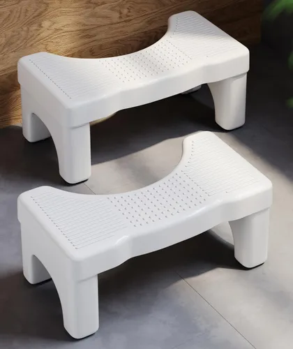 Vista 11 de Taburete de inodoro prémium para adultos, taburete antideslizante para baño, taburete portátil para adultos y niños, escalón de 7 pulgadas