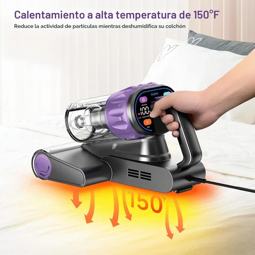 Vista 4 de Aspirador de colchón de cama - Succión de 18 KPa, calor de 150 °F, aroma Púrpura