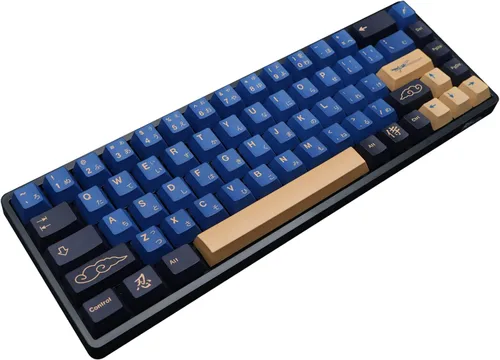 Vista 9 de MOLGRIA Teclas Samurai azules, juego de 129 teclas PBT para teclado de juegos, teclas personalizadas de sublimación de tinte de perfil de cereza