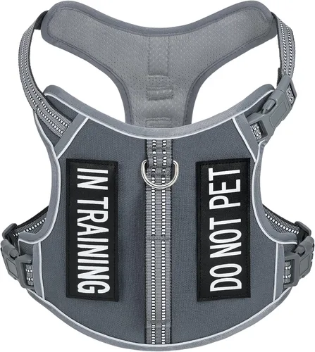 Vista 25 de Arnés para perro sin tirones para perros de tamaño pequeño, chaleco ajustable para caminar fácilmente, material Oxford transpirable, tiras Verde