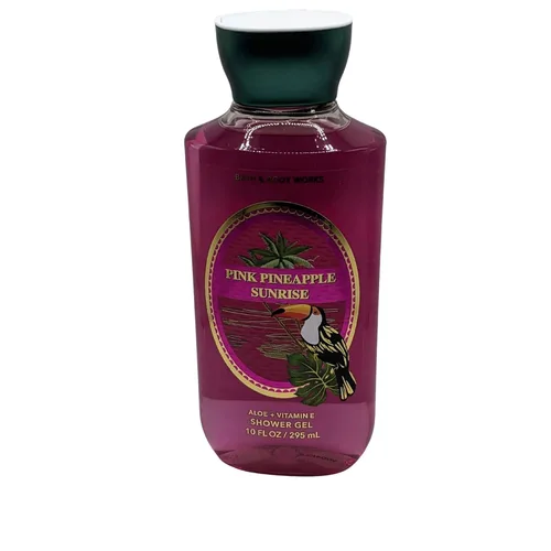 Vista 4 de Bath & Body Works Pink Pineapple Sunrise - Paquete de 3 piezas - Niebla de fragancia fina, crema corporal de hidratación definitiva y gel de ducha