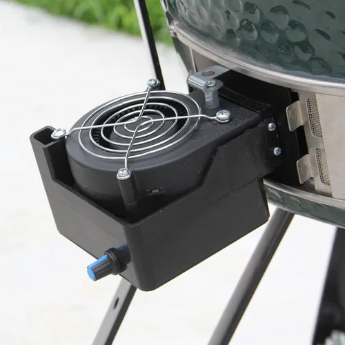 Vista 7 de DC12V Soplador de Aire para Iniciar Fuego de Barbacoa Soplador de Cocina Soplador de Parrilla para Big Green Egg y Kamado Joe Classic, Reduce