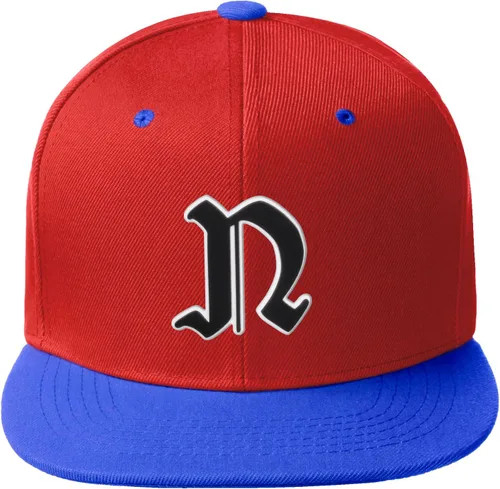 Vista 549 de Daxton Gorra clásica con visera de billete plano con letras del alfabeto inglés antiguo de la A a la Z