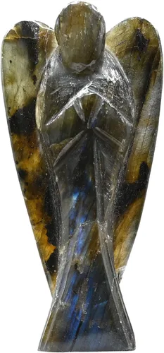 Vista 17 de Figuras de ángel guardián de cristal de aventurina verde (oscuro) para piedra natal curativa, estatua decorativa (ángel de bolsillo tallado a mano)