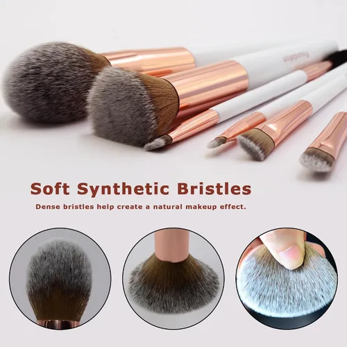 Vista 3 de Simnice Juego de brochas de maquillaje profesional — 6 brochas de maquillaje corrector de base, brochas de maquillaje para sombras de ojos, kit