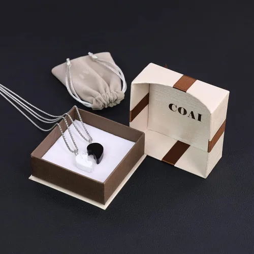 Vista 7 de COAI Collares con colgante de corazón en corazón para parejas