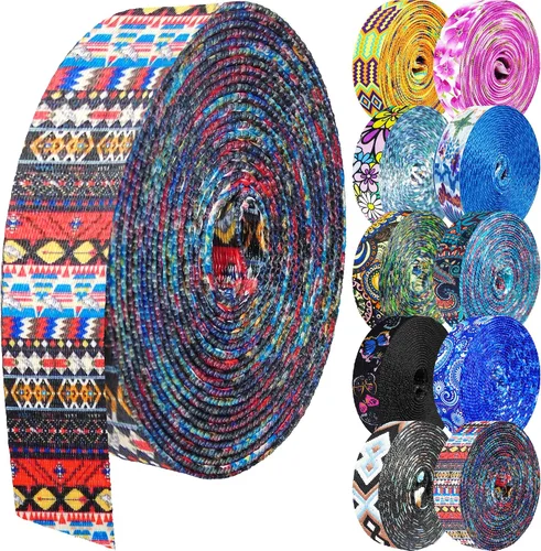 Vista 26 de 1.5 pulgadas Correa de nailon con patrón, correas de cinturón de nailon, correas para bolso, correas para mochila, cinturón de nailon