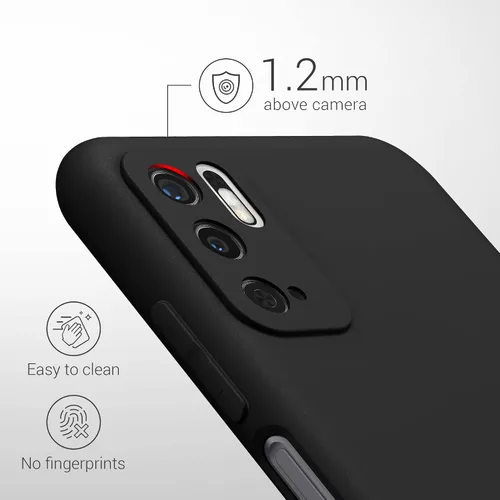 Vista 3 de kwmobile Funda compatible con Xiaomi Redmi Note 10 5G - Funda protectora de silicona TPU suave y delgada - Negro mate