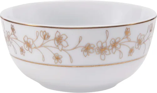 Vista 8 de Mikasa Juego de vajilla floral de 32 piezas, color dorado metálico, servicio para 8, color blanco