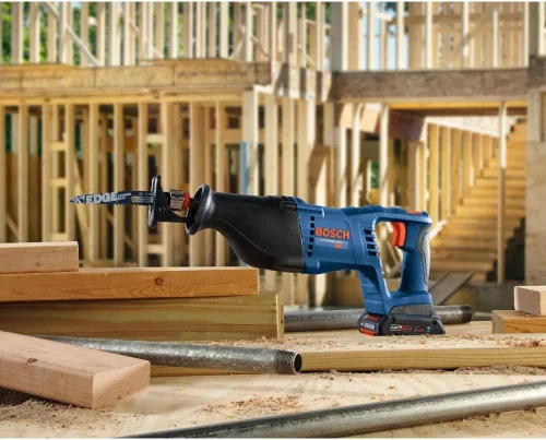 Vista 5 de BOSCH CRS180-B15 Kit de sierra recíproca con mango en D de 18 V, 1-1/8 pulgadas, con (1) batería de alimentación avanzada CORE18V 4 Ah