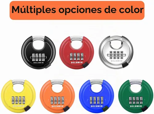 Vista 8 de DELSWIN - Candado de combinación de 4 dígitos con grillete de acero endurecido, candado de combinación para cobertizos, casillero de gimnasio, área