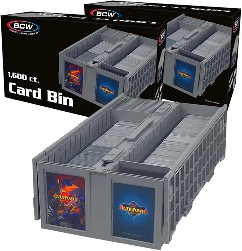 Vista 8 de BCW Contenedor de tarjetas coleccionable (individual, gris) Capacidad para hasta 1600 tarjetas Caja de almacenamiento de plástico para Pokémon