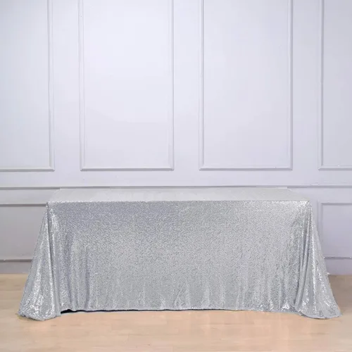 Vista 41 de Efavormart - Mantel redondo de lentejuelas brillantes de 120 pulgadas para banquetes de boda, fiesta, decoración del hogar
