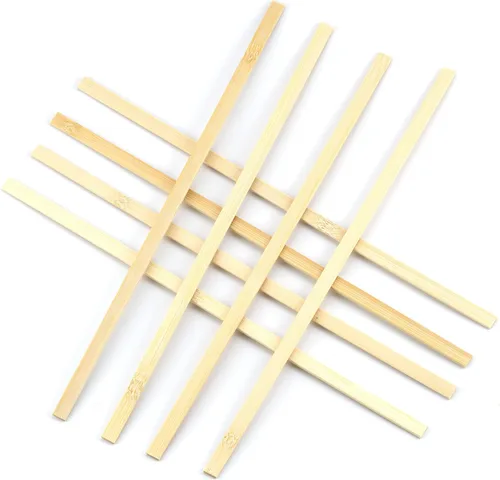 Vista 6 de 100 palos de madera para manualidades, palos largos de bambú natural, varillas cuadradas de madera sin terminar, tiras de madera largas