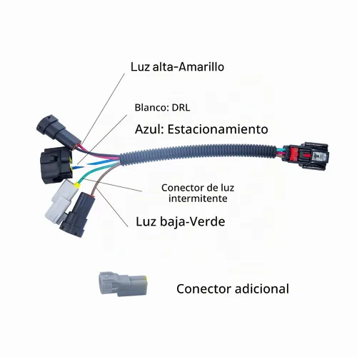Vista 2 de Mejora de arnés de conversión de faros LED, actualización de arnés de cables de faros compatible con Toyota Tacoma 2016-2023 para usar faros LED