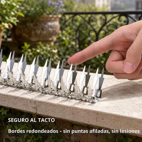 Vista 2 de OFFO Púas de pájaro para exterior, acero inoxidable 304, paquete de 5 Plata brillante