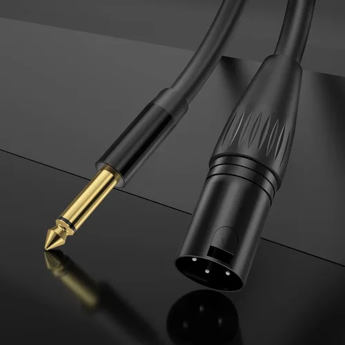 Vista 6 de Cable XLR macho a micrófono de 1/4, 0.250 in TS a 3-PIN XLR macho micrófono micrófono Mord cable de interconexión - 5 pies/4.9 ft 1 paquete