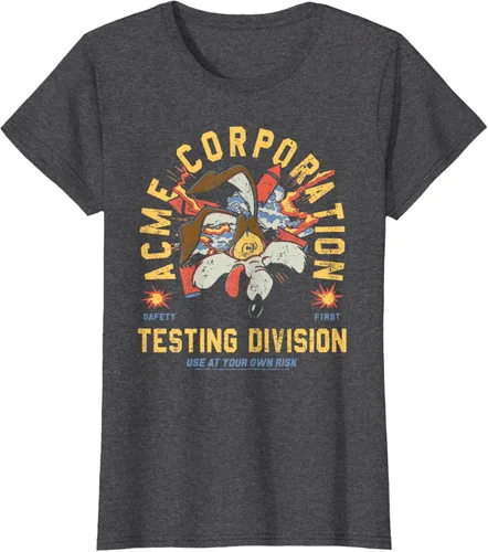 Vista 3 de Looney Tunes Wile E. Coyote Acme Co. Camiseta de la División de Pruebas Negro
