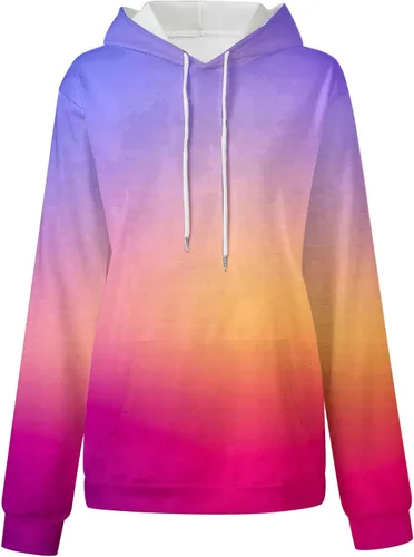 Vista 4 de symoid Sudaderas con capucha para mujer 2023, de manga larga, estilo casual, de gran tamaño, ajuste holgado, con cordón de moda, sin botones