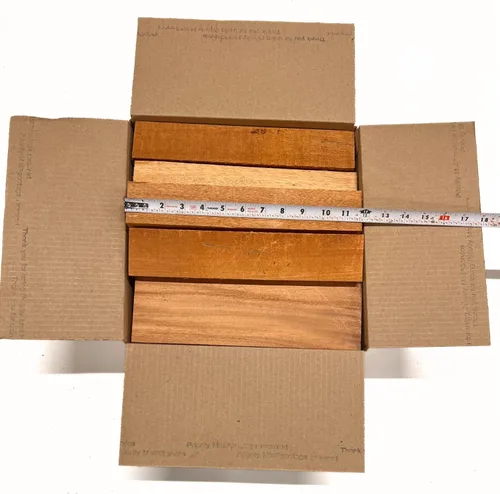 Vista 7 de Exotic Wood Zone 's Scarp Wood Cut Offs Box de caoba Chatarra de madera para tallar rollos de madera corta Tablas de madera