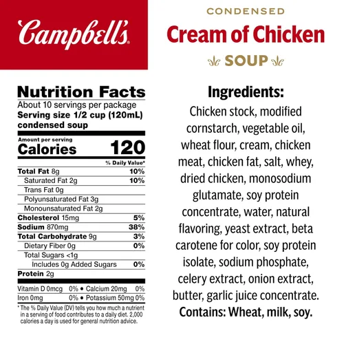 Vista 2 de Campbell's Crema condensada de sopa de pollo, lata de 10.5 onzas (paquete de 4)