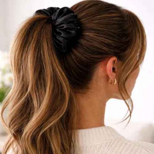 Vista 4 de XL Satin Scrunchie for Thick Hair – Oversized Hair Scrunchy for Ponytail Bun or Sleeping – Frizz Free Satin Hair Tie for Women and Girls
