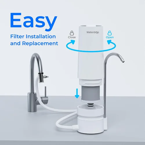 Vista 7 de Waterdrop WD-CFF-03 Filtro de agua de repuesto, filtro de agua para encimera, vida útil de 4000 galones, filtros de agua de repuesto para fregadero