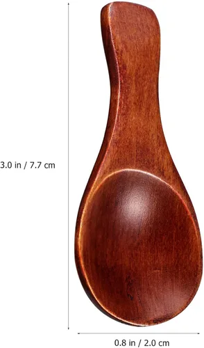 Vista 7 de Luxshiny 9 cucharas de madera, cucharas de condimento de madera, cucharas de té de madera para servir condimentos para la cocina del hogar
