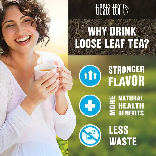 Vista 7 de Tiesta Tea - Fruity Paradise - Té verde de fresa y piña, mezcla de hojas sueltas de primera calidad, sabor a fruta tropical, cafeína media, caliente