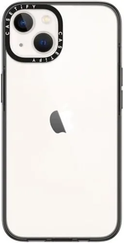 Vista 14 de CASETiFY Funda compacta para iPhone 13 [2 veces probada contra caídas de grado militar / protección contra caídas de 4 pies] - Negro transparente