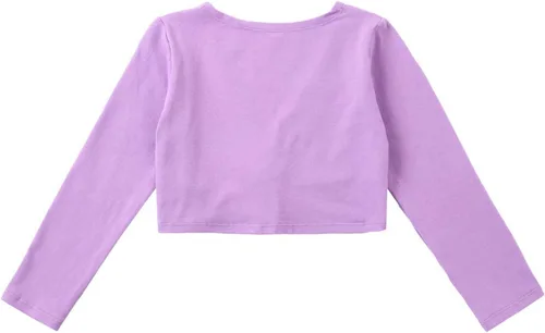 Vista 44 de JEATHA Suéter de manga larga para niñas y niñas con diseño de ballet, suéter corto para leotardo